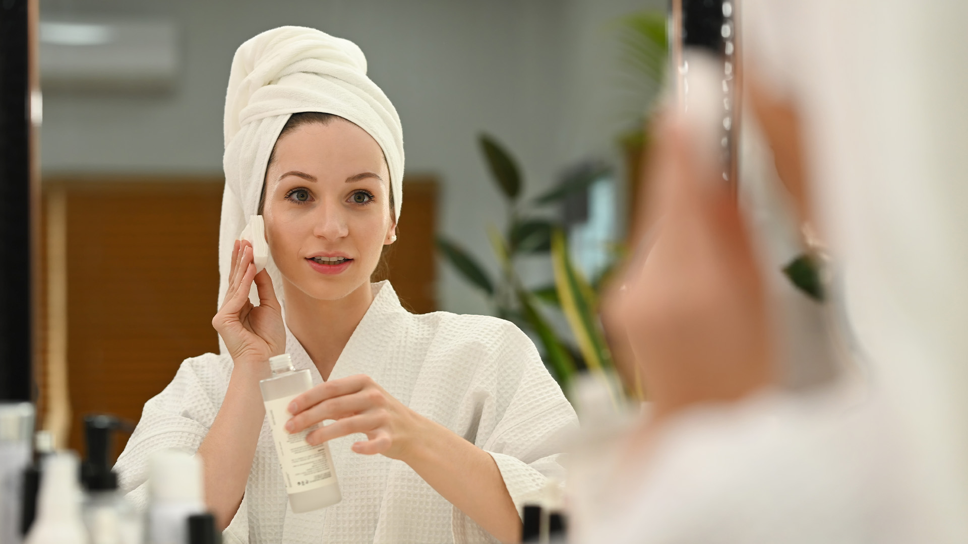 Beautiful Woman Doing Her Skin Care Routine