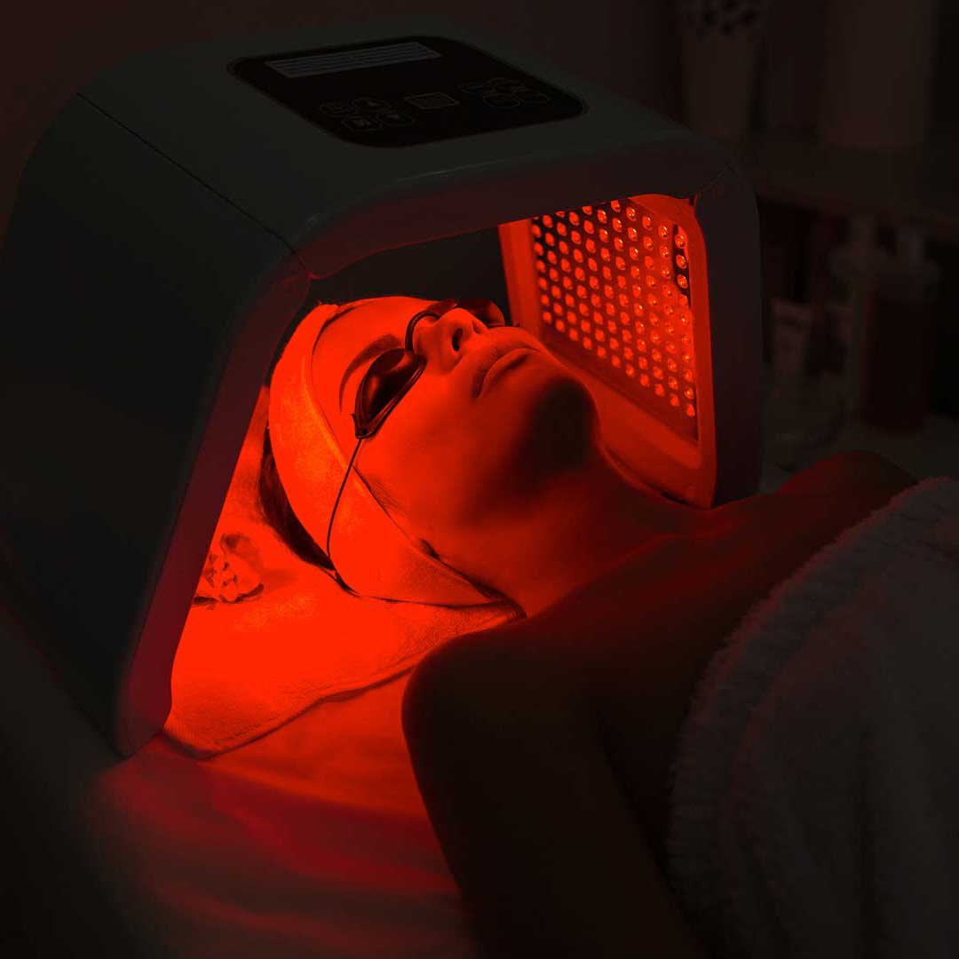 Woman Having Red Light Therapy